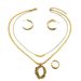 Fashionable and minimalist style ring, women's necklace, jewelry set, niche leaf drip oil design earrings, long chain_ipsvogv.com