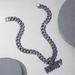 New Niche Alloy Adjustable Hip-hop Necklace Purple Money Cuban Full Diamond Pendant Collarbone Chain_ipsvogv.com