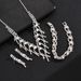 Minimalist Full Diamond Necklace Earrings Bracelet Ring Hot Sale Bride Bridesmaid Jewelry Four-Piece Set_ipsvogv.com