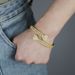 Women's Jewelry Heart-Shaped Open Bangle Bracelet With Zircon Stones, Trendy Hip Hop Fashion Accessory For Women, Sizes 58-62mm_ipsvogv.com