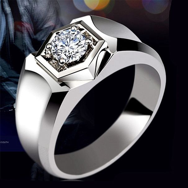 Style 2 Carat Elegant Men's Diamond Personality Handsome Business Dominant Gentleman Ring_ipsvogv.com