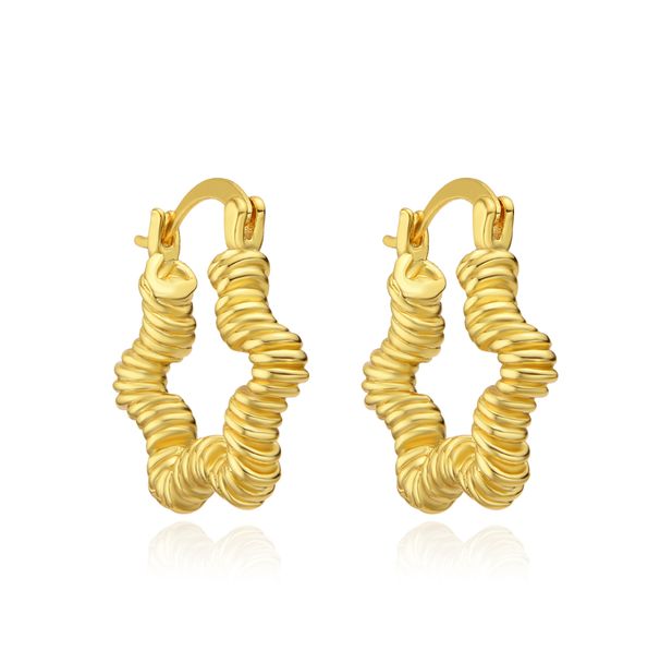 Unisex Metal Spiral Five Pointed Star Earrings Spring And Summer New Style Simple Personality Fashion Star Earrings_ipsvogv.com