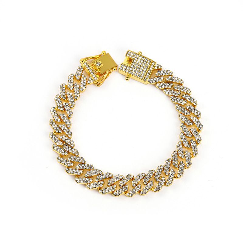 Hiphop, The Same Diamond Inlaid Cuban For Men Women, Instagram Trendy Hip-hop Bouncy Bracelet, And Cool Style Bracelet_ipsvogv.com