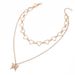 New Style Fashion Gold Love Butterfly 2-Layer Necklace Pendant_ipsvogv.com