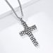 Retro pebble titanium steel cross necklace men's niche personality wear gravel road pendant_ipsvogv.com
