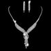 Bridal Jewelry Set - 925 Silver Three-Piece Necklace With CZ Diamonds (Claw Chain Design For Women, Wedding & Engagement Gift)_ipsvogv.com