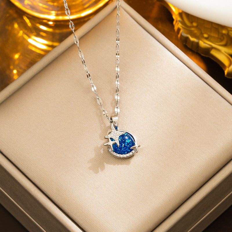 Necklace Female Cosmic Plaet Clavicle Chai Simple ad Cold Is Wid Light Luxury Small Desig Sese Asteroid Neck_ipsvogv.com