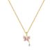 】 Pink 【 Butterfly Water Drop Light Luxury Charm Gorgeous Full Diamond Necklace Women's Versatile Clavicle Chain 【 】_ipsvogv.com