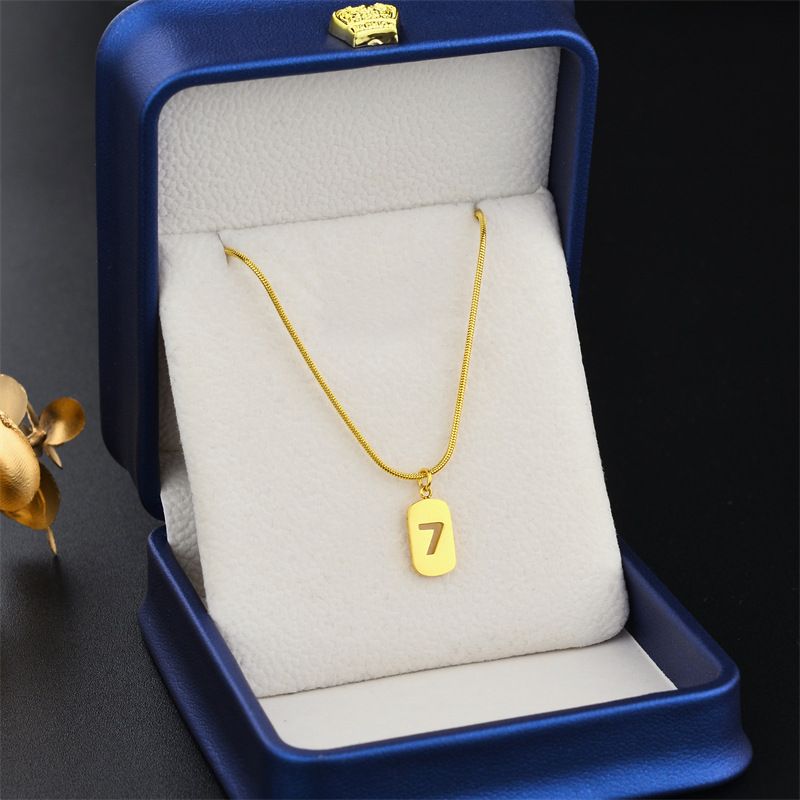 Titanium steel snake bone chain lucky square brand hollow number 7 necklace trendy female ins temperament wholesale collarbone chain new style_ipsvogv.com