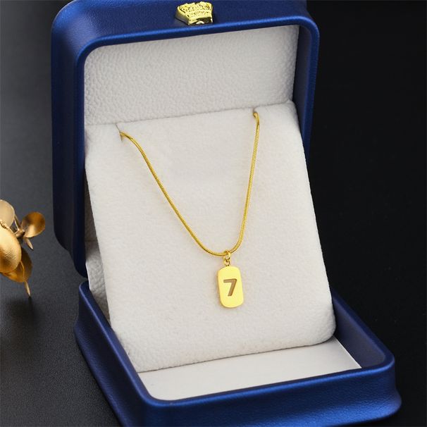 Titanium steel snake bone chain lucky square brand hollow number 7 necklace trendy female ins temperament wholesale collarbone chain new style_ipsvogv.com
