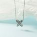 Full Diamond Three-dimensional Cross Letter Collarbone Necklace For Women's Fashion X Versatile Niche Design Style,_ipsvogv.com