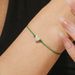 St. Patrick's jewelry Green natural stone four leaf clover love bracelet set decorations_ipsvogv.com
