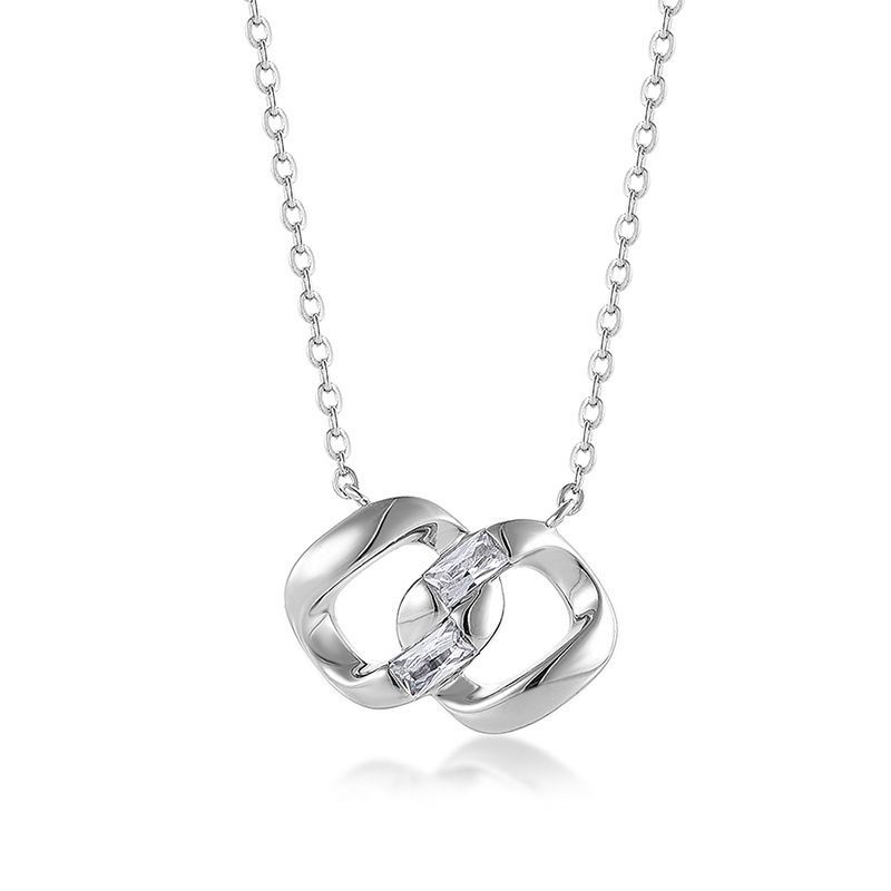 Necklace S Sterg Sier Mobius Double Ring Clavicle Chain Light Niche High End Necklace Jewelry_ipsvogv.com