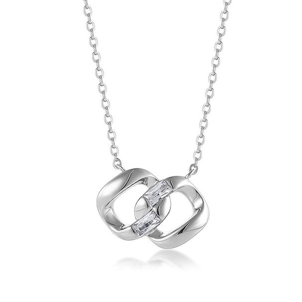 Necklace S Sterg Sier Mobius Double Ring Clavicle Chain Light Niche High End Necklace Jewelry_ipsvogv.com