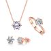 Women’s Jewelry Set Fashion classic six claw bridal jewelry set female round zircon wedding three piece set jewelry_ipsvogv.com