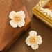 French Fashion Exquisite Matte Three-dimensional Floral For Women With A Sense Of Light Luxury, Sweet And Elegant Silver_ipsvogv.com
