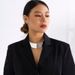Wide Version Glossy Metal Collar Necklace Female, European And American Fashion Trend, Concave Shape Fashionable Collarbone Chain Chocker_ipsvogv.com