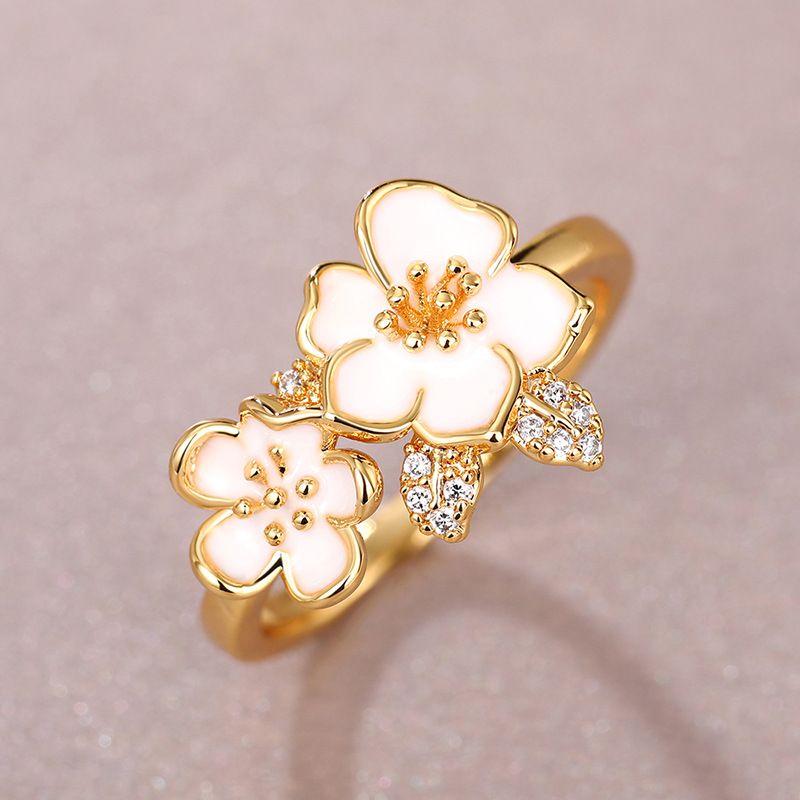 Cao Shi, Korean Version Of Fairy Ins Girl Group Wind Mountain Camellia Sweet Series Ring, Star Style Ring_ipsvogv.com