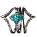 Sanjieins Jewelry Fashion 3-Piece Set Green Star Ring, Niche Design Women's Accessories_ipsvogv.com