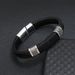 New Hot-Selling Jewelry Men's Leather Cord Alloy Magnetic Clasp Punk Bracelet_ipsvogv.com