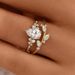 Cao Shi's Light Luxury Two Pair Ring With Branches, Sprouts, Leaves, Fashionable Zircon, Personalized Ring, Niche_ipsvogv.com