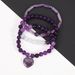8 cm Cat's Eye Amethyst Natural Stone Bracelet Love Pendant Elastic Adjustable_ipsvogv.com