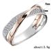 Cao Shi's New Simple And Personalized X-shaped Double Color Women's Zircon Copper Ring Jewelry_ipsvogv.com
