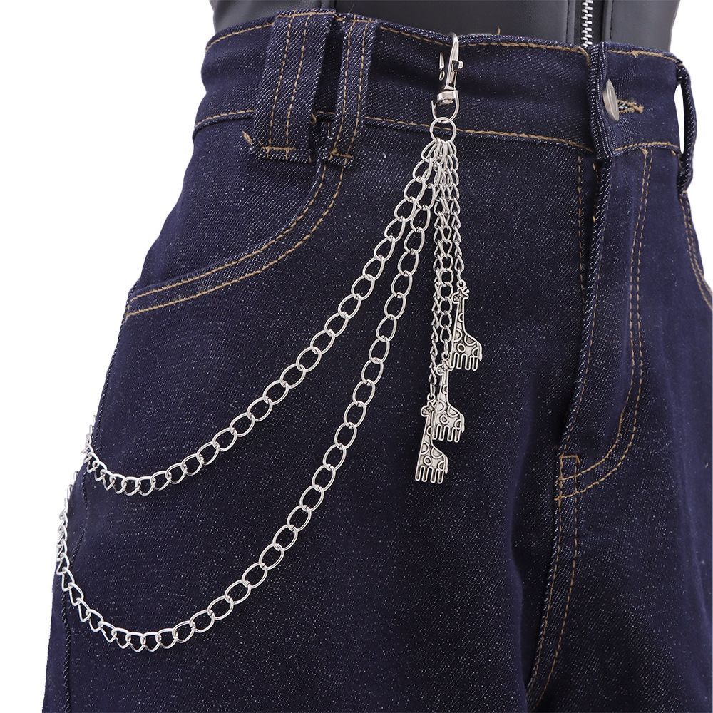 Fashion Personalized Giraffe Pendant Accessories, Double-layer Metal Chain, Versatile And Trendy Pants Chain_ipsvogv.com
