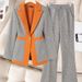 Women's Clothing high-end slim slimming heavy work sequins professional Plaid color matching suit_ipsvogv.com