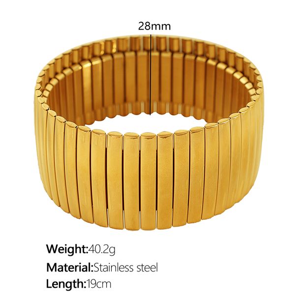 Women's Jewelry Niche Simple Square Checkered Bracelet Titanium Steel Gold Plated Non Fading Metal Cuban Chain Versatile_ipsvogv.com