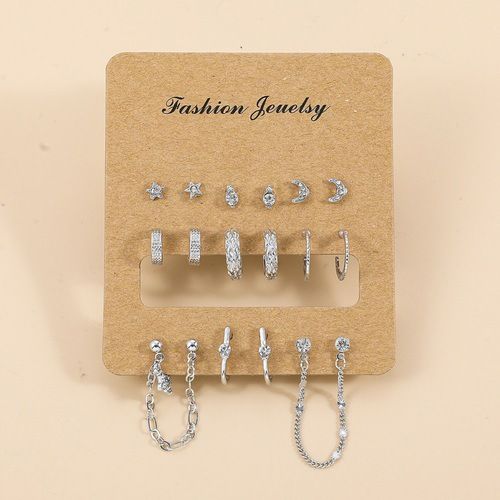 Women’s Jewelry Set Fashion Inlaid Rhinestone Ladies Earrings Creative Retro Gold Earrings Set_ipsvogv.com