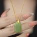 2023 New Satisfactory Necklace Women's Light Luxury Rushi Brand Pendant Emerald Green Display White Collar Chain INS_ipsvogv.com