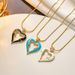 Hot Selling titanium steel plated real gold snake bone chain Love necklace enamel drop oil Diamond European and American temperament love pendant_ipsvogv.com