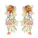 Japanese and Korean high-end flower colorful crystal, niche acrylic design, earrings, women's versatile earrings_ipsvogv.com