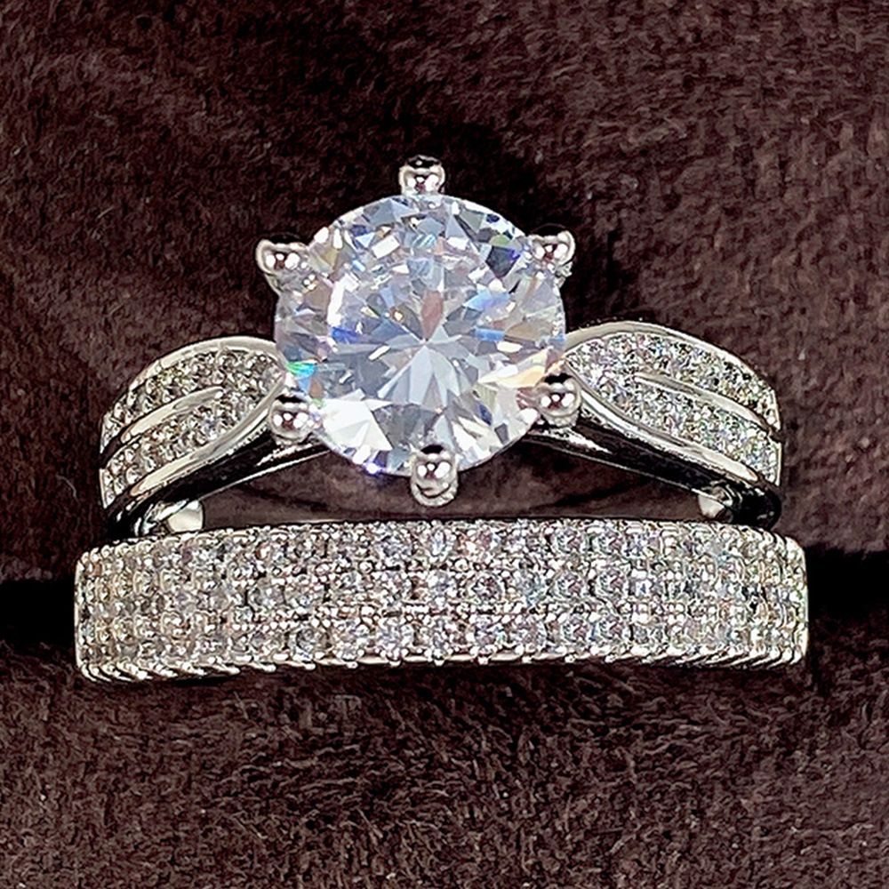 Three Heroes Couple Luxury Combination Plain Ring, Ring Set, Wedding Handicraft_ipsvogv.com