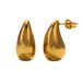 Fashionable And Versatile Water Droplet Patterned Plaid Earrings, Female Niche Minimalist Gold Titanium Steel Ear_ipsvogv.com