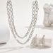 3-Piece Rhinestone Jewelry Set - Necklace, Earrings & Bracelet With Full Diamond Accents, Elegant Women's Accessories_ipsvogv.com