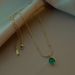 Titanium Steel Small Round Bead Oval Cat's Eye Stone Necklace With Artistic Temperament, Light Luxury Collarbone Chain,_ipsvogv.com