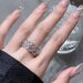 Hong Kong And Japan Street Photography Fashion Versatile Set Micro Inlaid Brilliant Absolute Full Diamond Zircon Ring_ipsvogv.com