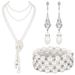 Fashion Three Piece Long Necklace Earrings High-end Pearl Bracelet Elegant Temperament Set_ipsvogv.com