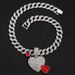 Hip Hop Love Red Drip Oil Arrow Heart Piercing Full Diamond Alloy Pendant Fashion Trend Cuban Necklace_ipsvogv.com