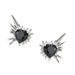 version of Korean style fresh sweet simple and caring, niche, inlaid with black design earrings, versatile earrings_ipsvogv.com
