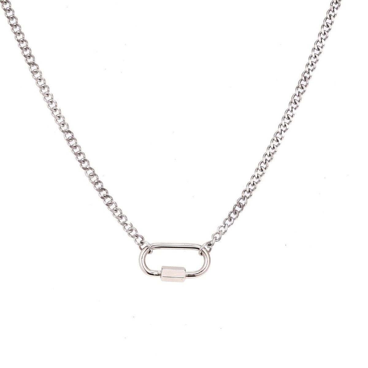 Women's Jewelry Stainless Steel Furnace Vacuum Plating Real Gold Twisted Open Ring Pearl Paper Clip Detachable Basic Chain_ipsvogv.com