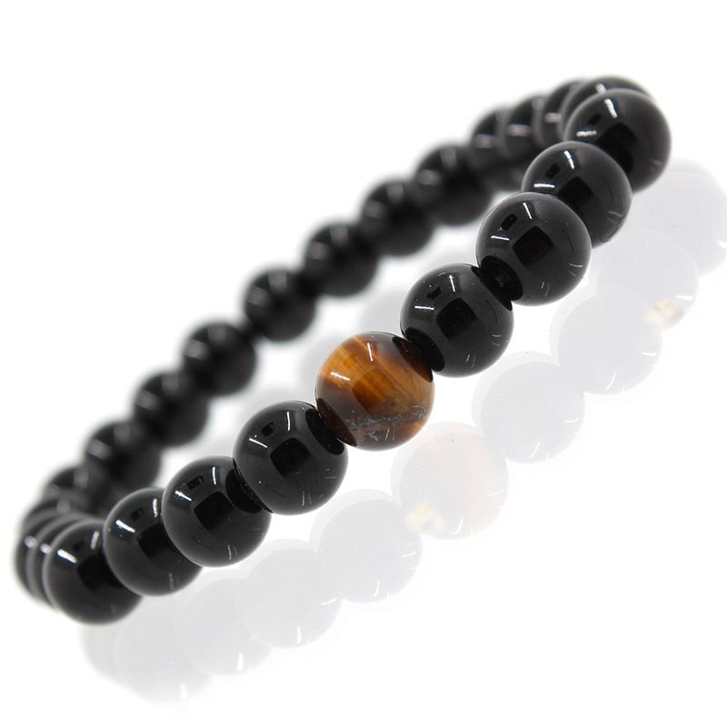 Same Style Shining Stone Volcanic Stone Black Iron Stone Bracelet Couple Bracelet Personality Bracelet_ipsvogv.com