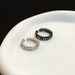 Full Diamond Zircon Fashionable And Versatile, French Cross, Dark, Personalized, Open Mouth Ring, Small, High End,_ipsvogv.com