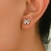 Sweet Japanese and Korean style women's bow with zircon inlay, niche high-end design earrings, versatile earrings_ipsvogv.com