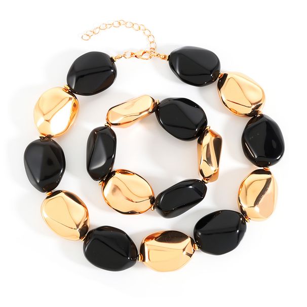 Jewelry Irregular Acrylic Exaggerated Large Beads Clavicle Necklace Atmospheric Simple Necklace_ipsvogv.com