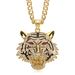 New Hip-Hop Jewelry Titanium Steel Gold-Plated Diamond-Studded Tiger Head Bottle Opener Pendant Necklace_ipsvogv.com