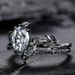 Branch Cross Gun Black Pair Inlaid With White Zircon Ladies Ins Thorn Ring_ipsvogv.com
