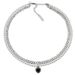 Trendy Titanium Steel Necklace Hip Hop Style Pearl Love Zircon Pendant Men's And Women's Double Layer Clavicle Chain_ipsvogv.com